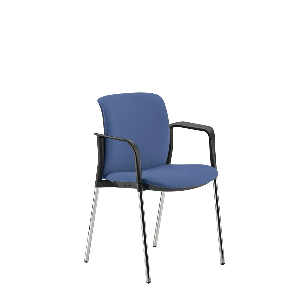 Sedia da conferenza Link Compir blu con braccioli neri