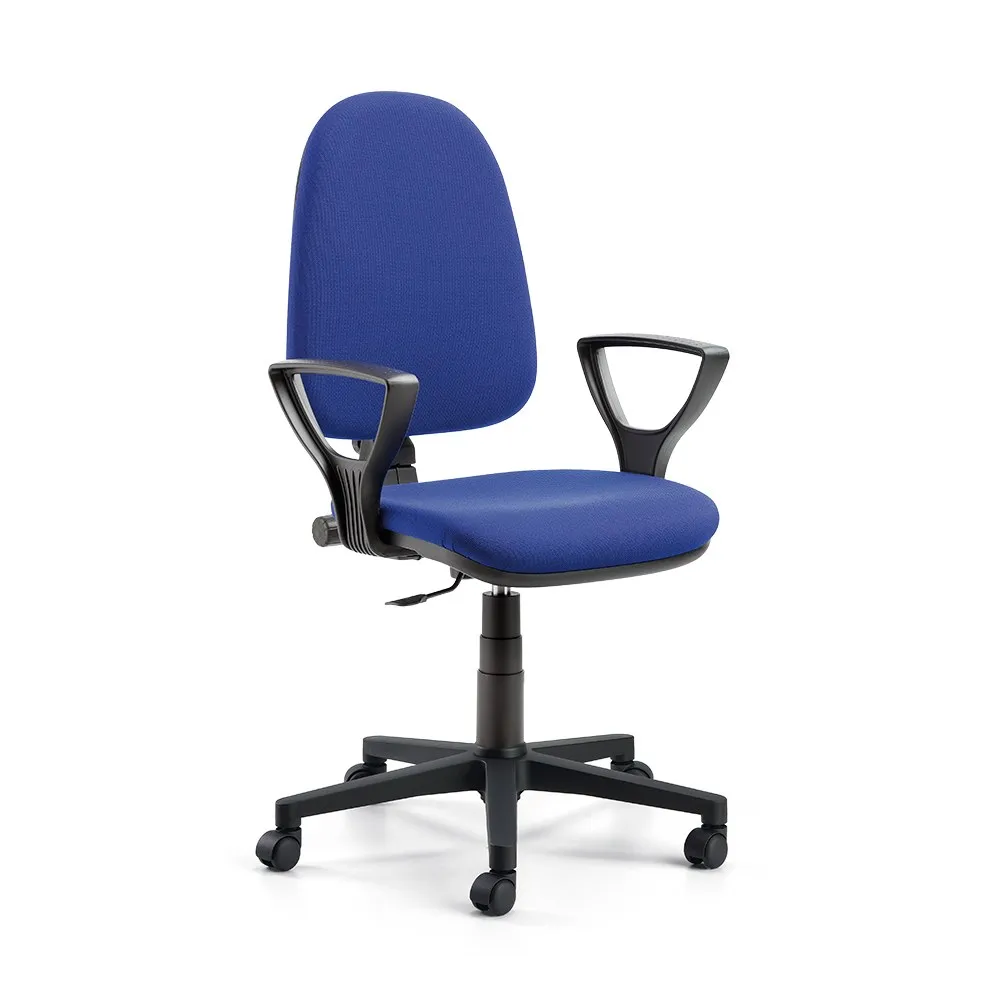 Sedia operativa dattilo Lem Compir blu con braccioli in nylon