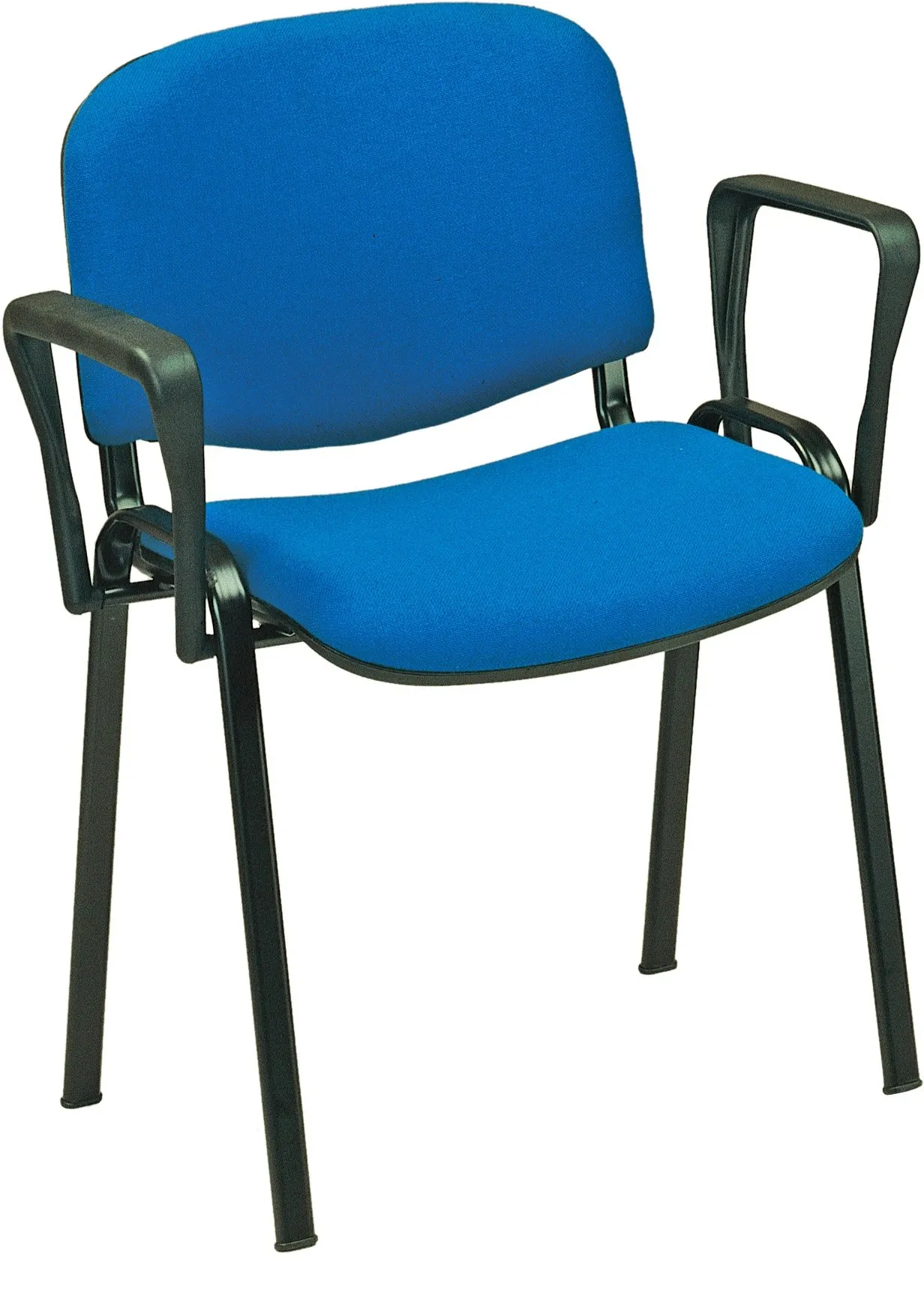 Sedia da conferenza 6000 Compir blu con due braccioli e telaio nero