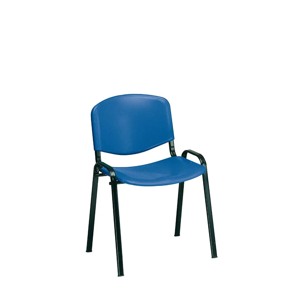 Sedia fissa Clip Compir senza braccioli con scocca blu
