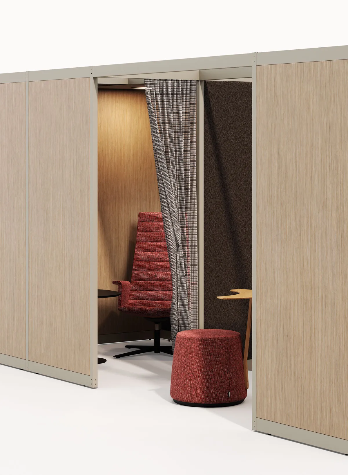 Nicchia Pal Room Frezza in legno con tenda e seduta