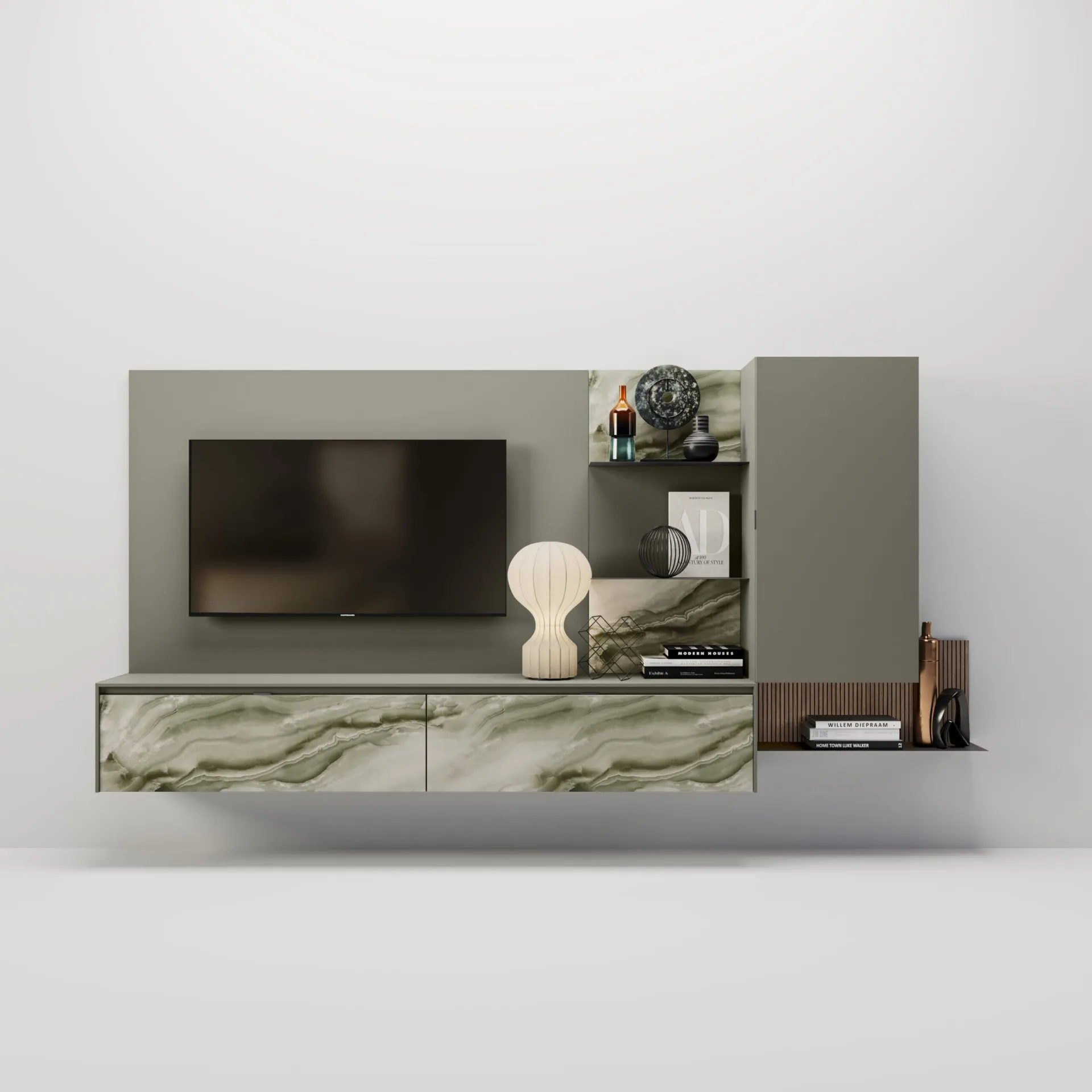 Composizione Glass Authentica 2B Italia su fondo chiaro