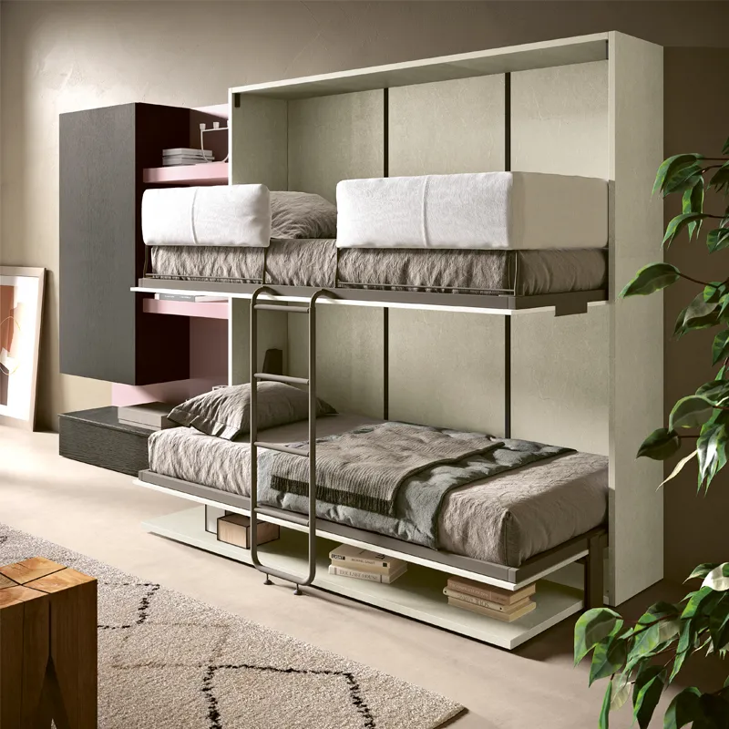 Letto a castello con scrivania Tandem 2B Italia aperto