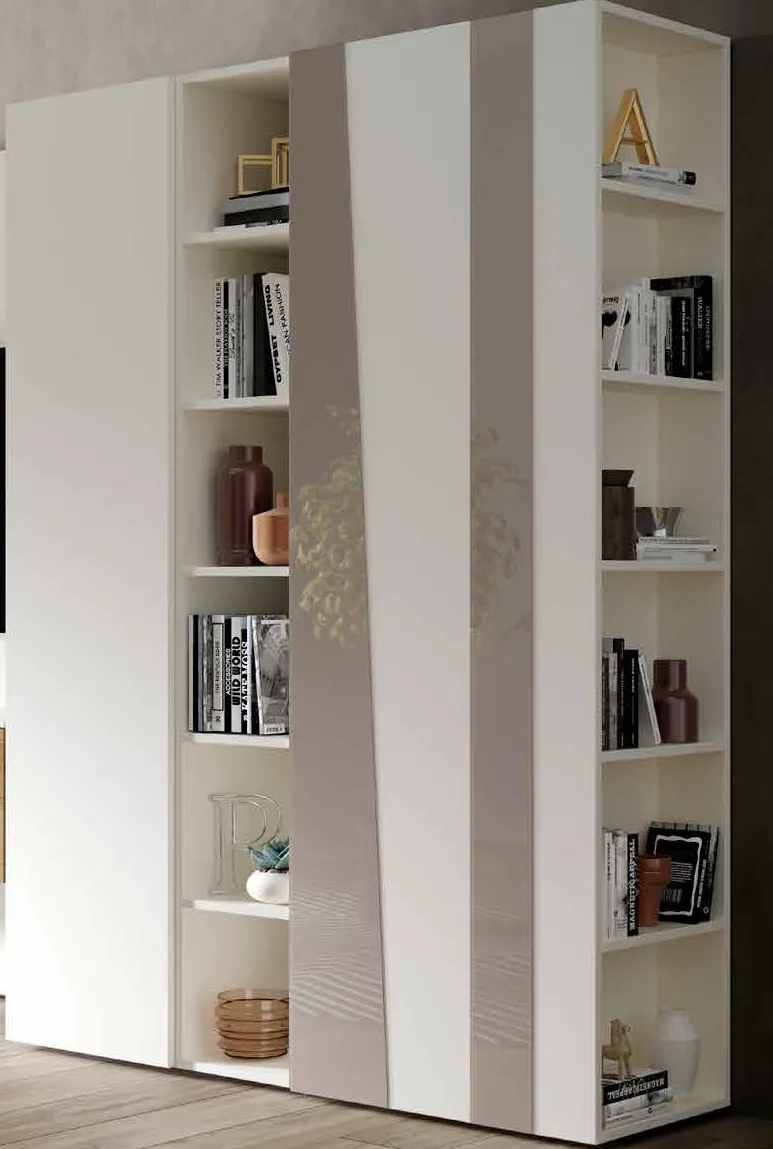 Libreria con anta in vetro diagonale della parete 3D 218 Artigianmobili