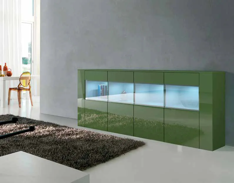 Madia 3D 229 Artigianmobili verde lucido con vano illuminato