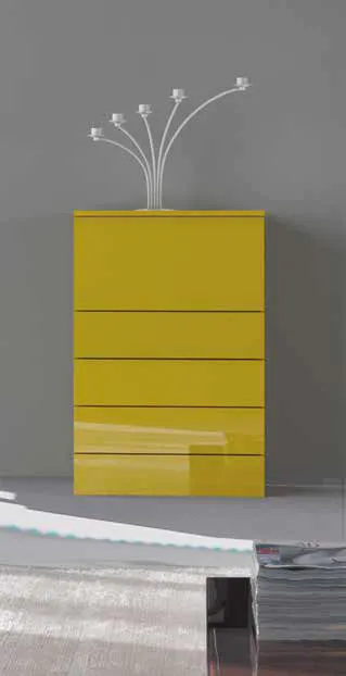 Cassettiera bassa 3D 237 Artigianmobili giallo limone