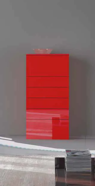 Cassettiera alta 3D 238 Artigianmobili rosso lucido