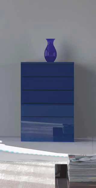 Cassettiera bassa 3D 239 Artigianmobili blu lucido