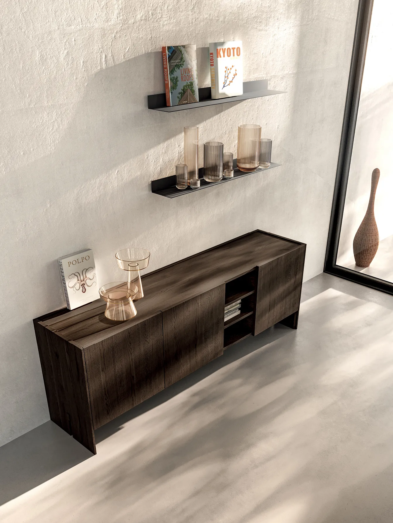 Madia Arbor Devina Nais dark brown sotto mensole a parete