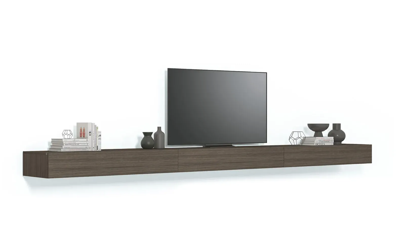 Mobile TV sospeso Line Up 04 Dielle Modus in legno scuro