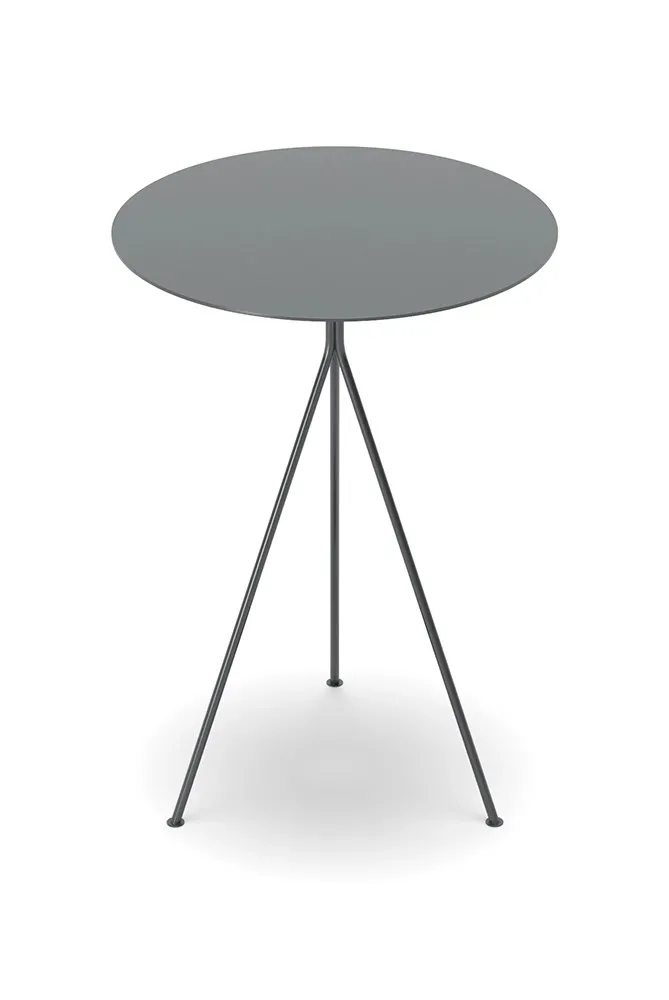 Tavolino Sienna B Dienne grigio scuro su treppiede metallico