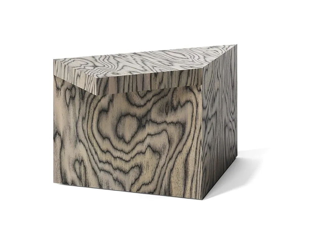 Tavolino Tetris Long T Dienne trapezoidale in legno dalle venature marcate