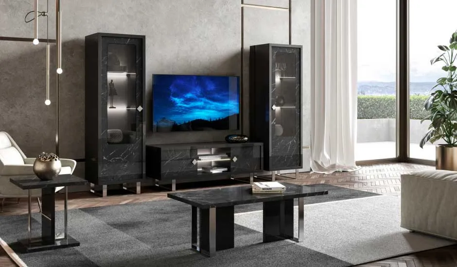 Porta TV, vetrine e tavolino Sky Euro Design in soggiorno