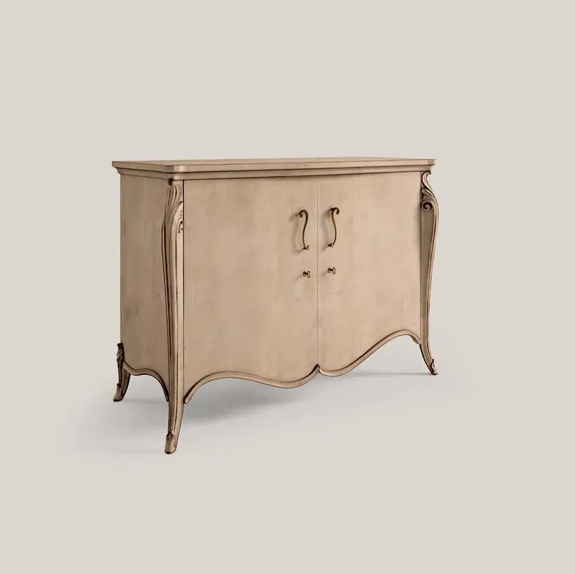 Credenza 2 ante Opera Francesco Pasi in finitura chiara dorata, foto scontornata
