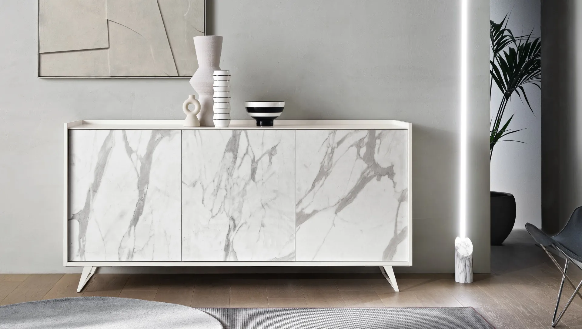 Madia Sound Gierre con frontali effetto marmo bianco venato