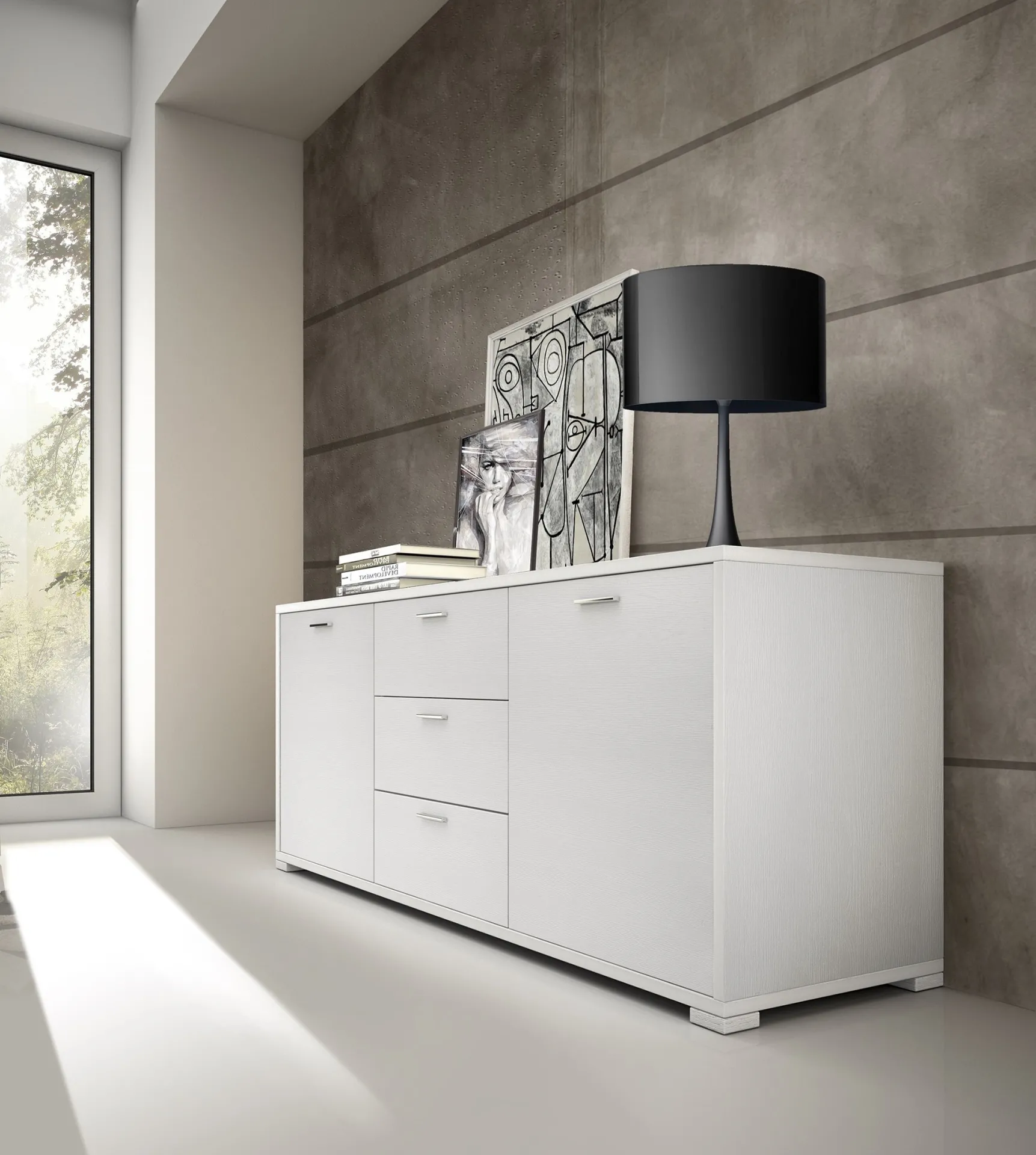 Credenza Jazz J070 Gierre in versione bianca con cassetti