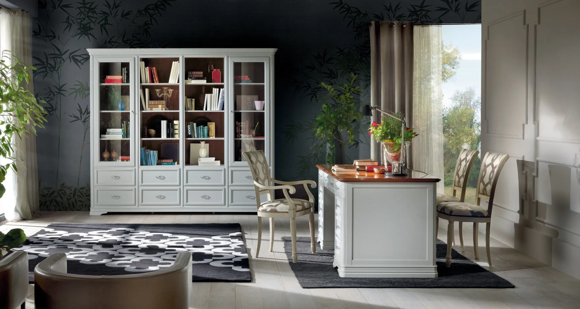 Studio con libreria componibile e scrivania Marco Polo Imba