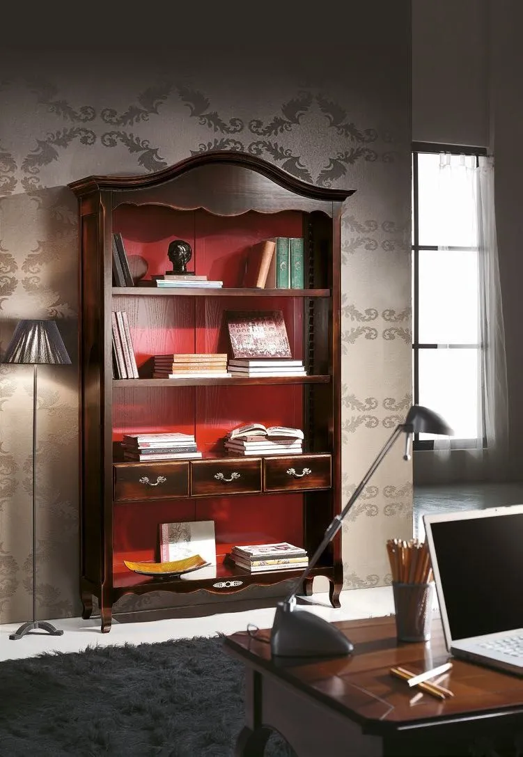 Libreria provenzale Trend Style Imba con cappello a gendarme e schienale rosso