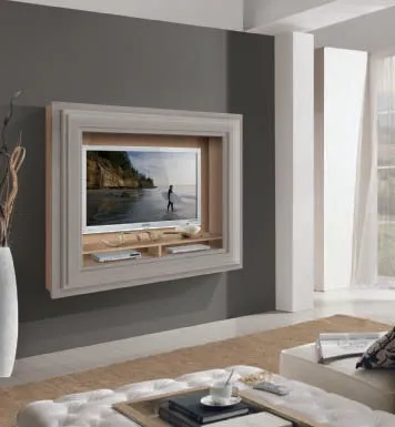 Porta TV House Project Imba con cornice da parete attorno al televisore