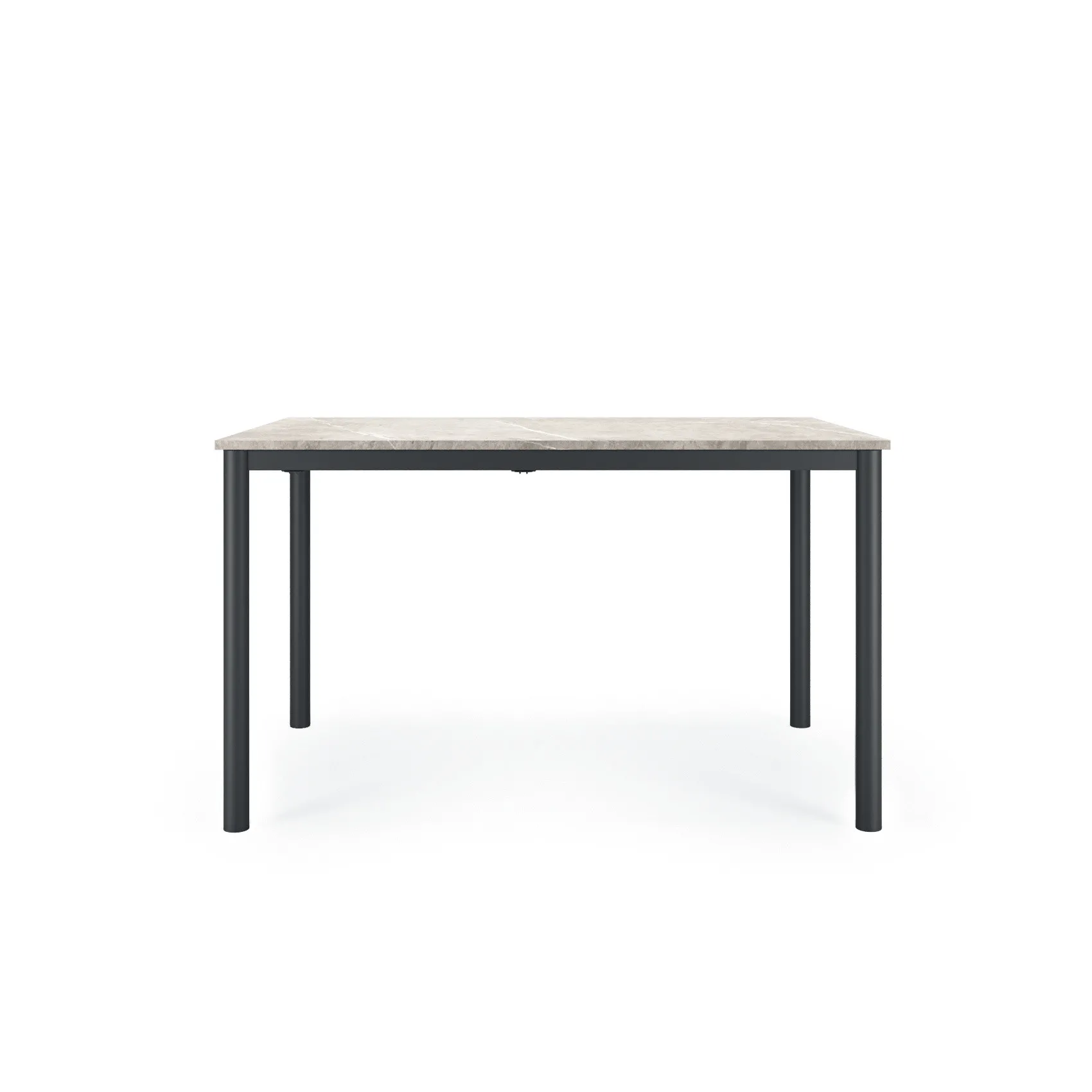 Tavolo Message Scavolini con gambe tonde nere e piano chiaro su fondo bianco
