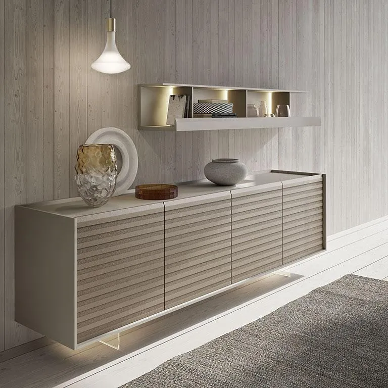 Madia Joy Plus MobilGam grigio chiaro con luce sotto la base