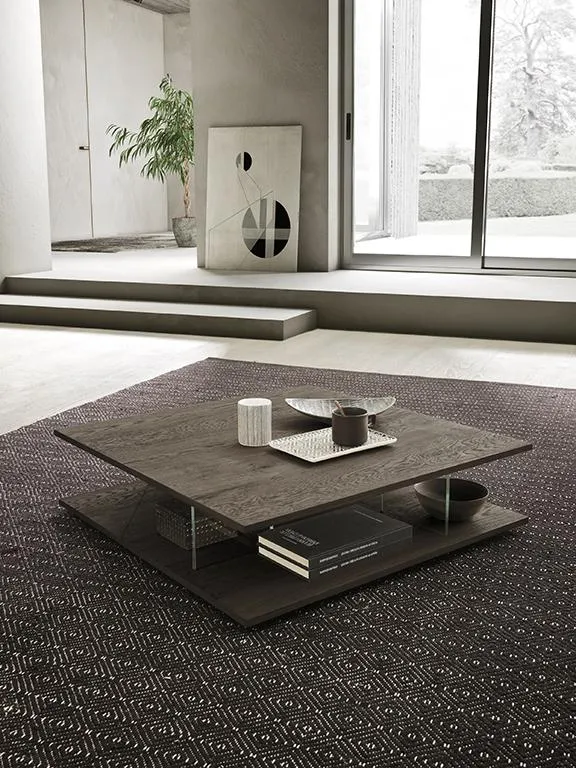 Tavolino Logiko MobilGam quadrato con piano effetto pietra