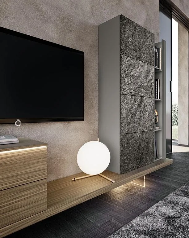 Colonna effetto pietra e base in legno Horizon 1010 MobilGam