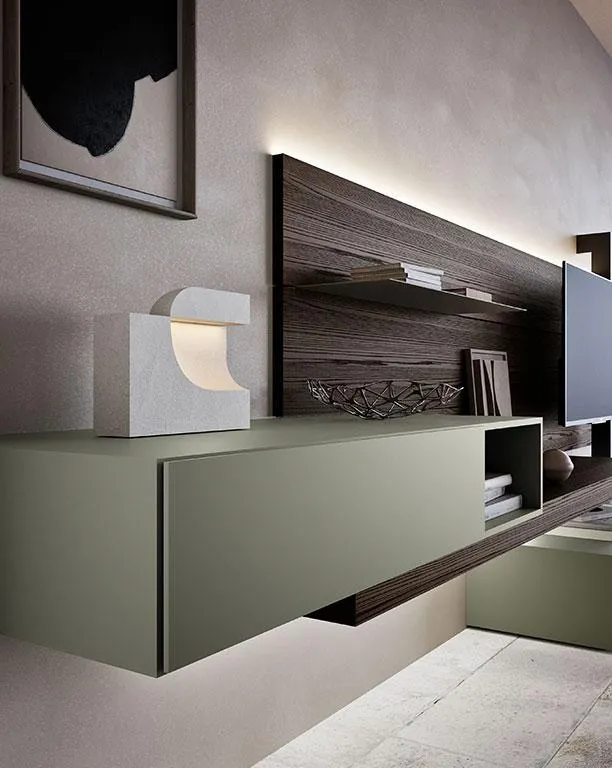 Base verde e boiserie illuminata Horizon 1016 MobilGam