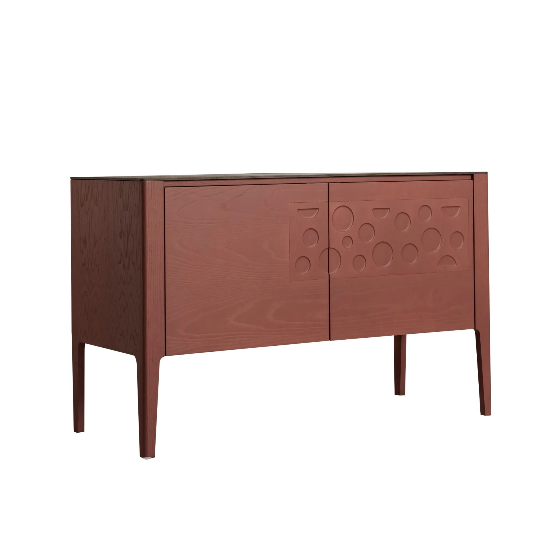Credenza Fly Modo 10 laccata rossa su fondo bianco
