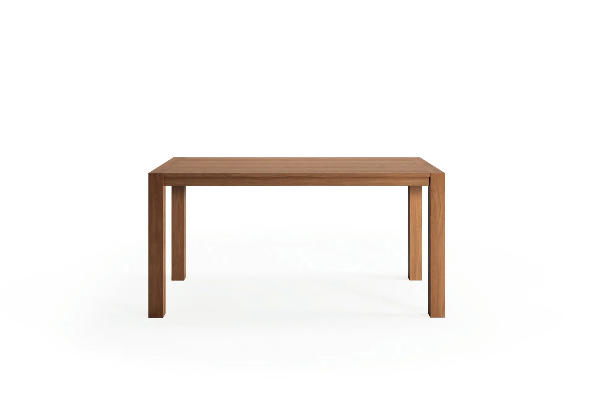 Tavolo Context Scavolini in rovere su fondo bianco, con gambe squadrate e fascia alta