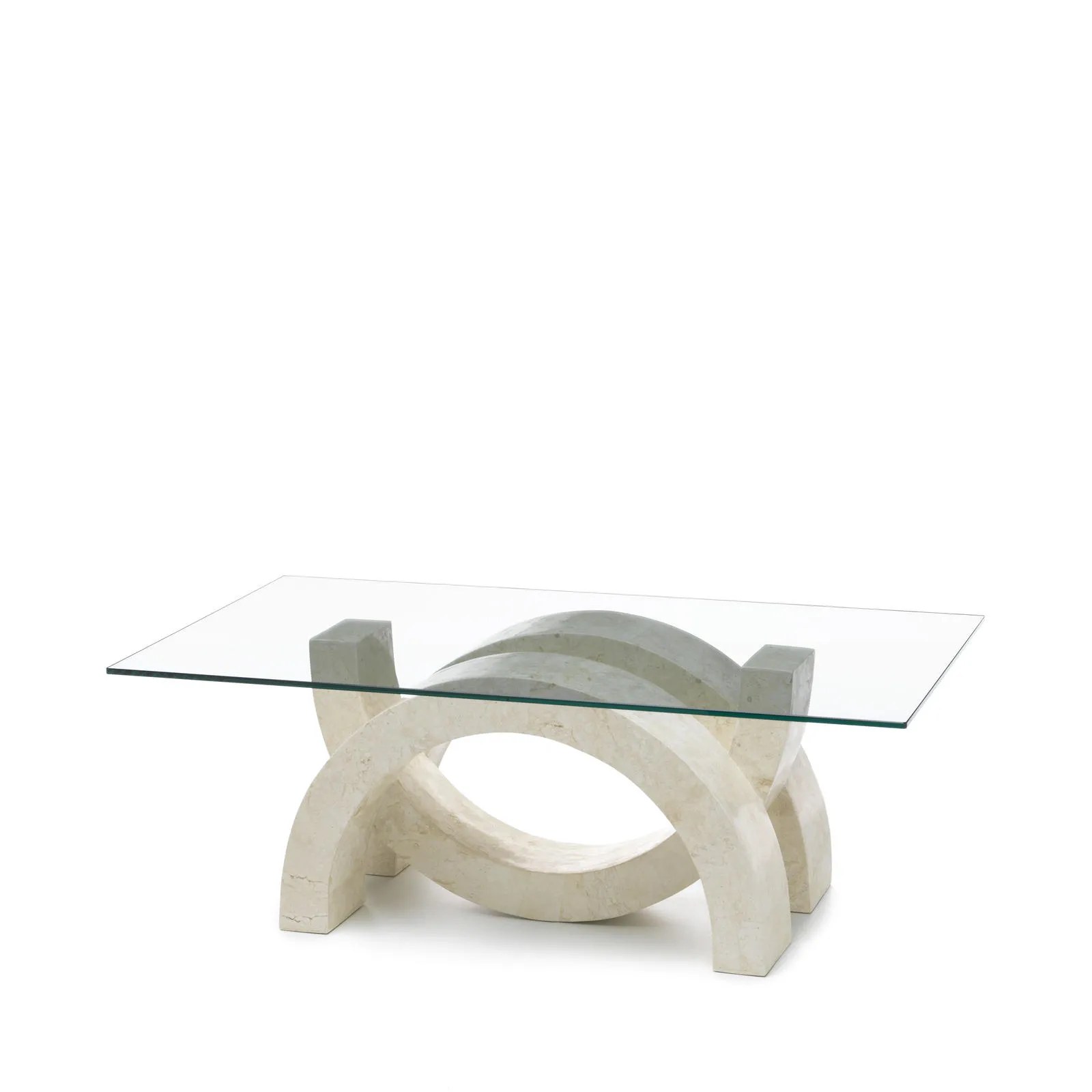 Tavolino Olimpia Stones tutto in pietra white agata su fondo bianco
