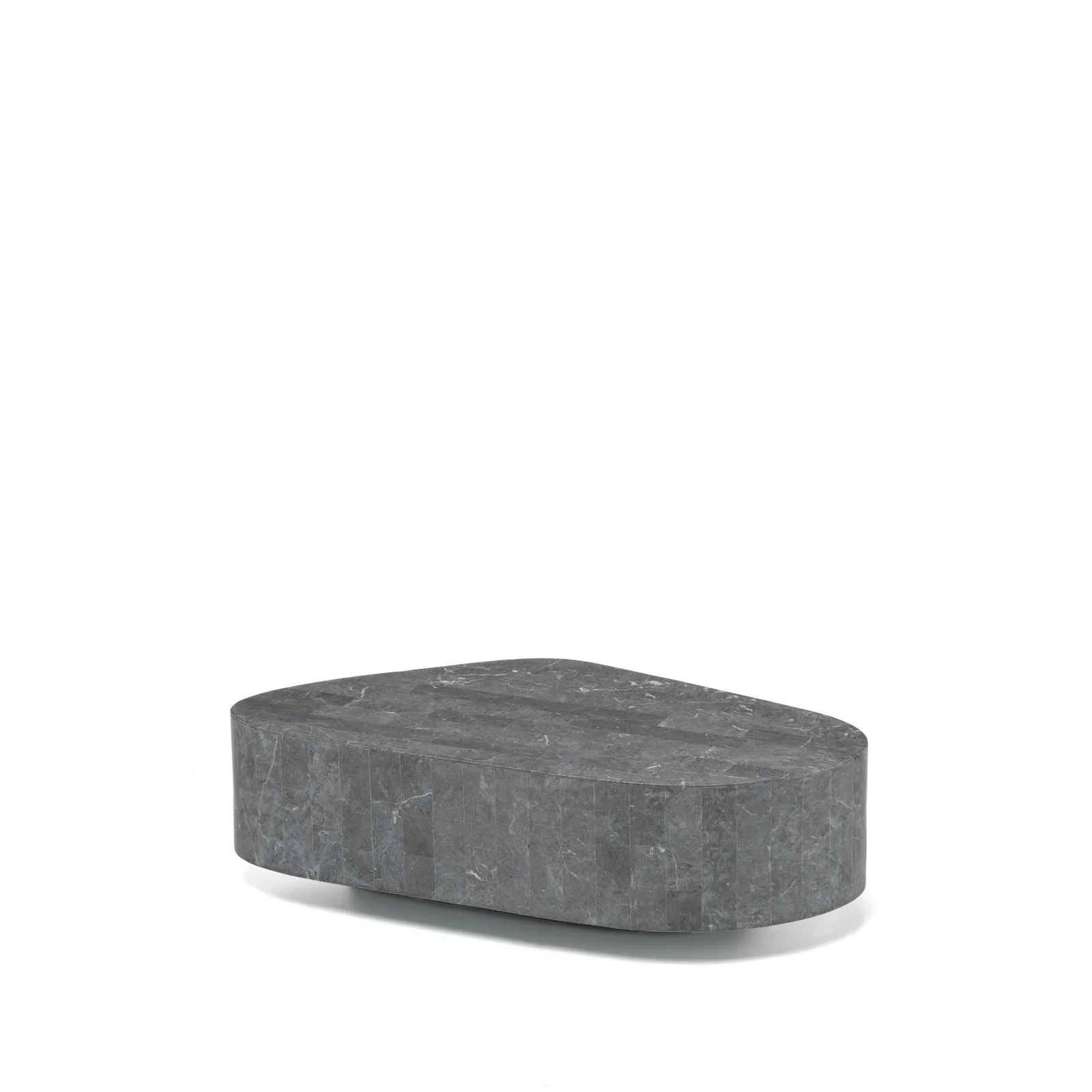 Tavolino Trapezio Stones in pietra Gray Stone su fondo bianco