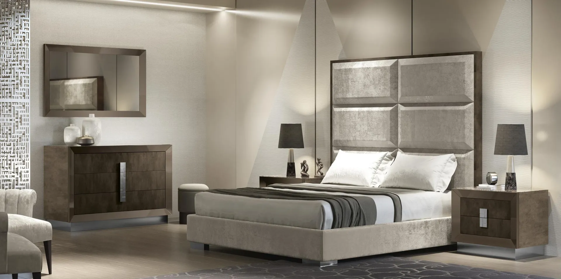Camera Luxury con letto Odeon Adriatica e comodini scuri