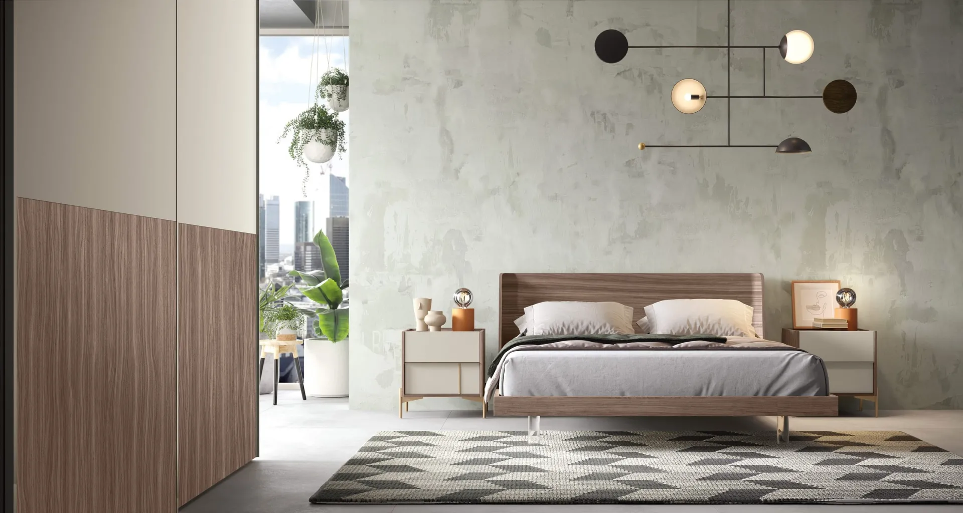 Camera con letto Desmo Adriatica e armadio in legno