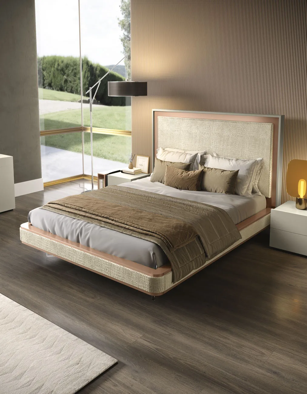 Letto Pasitea Adriatica liscio con giroletto chiaro