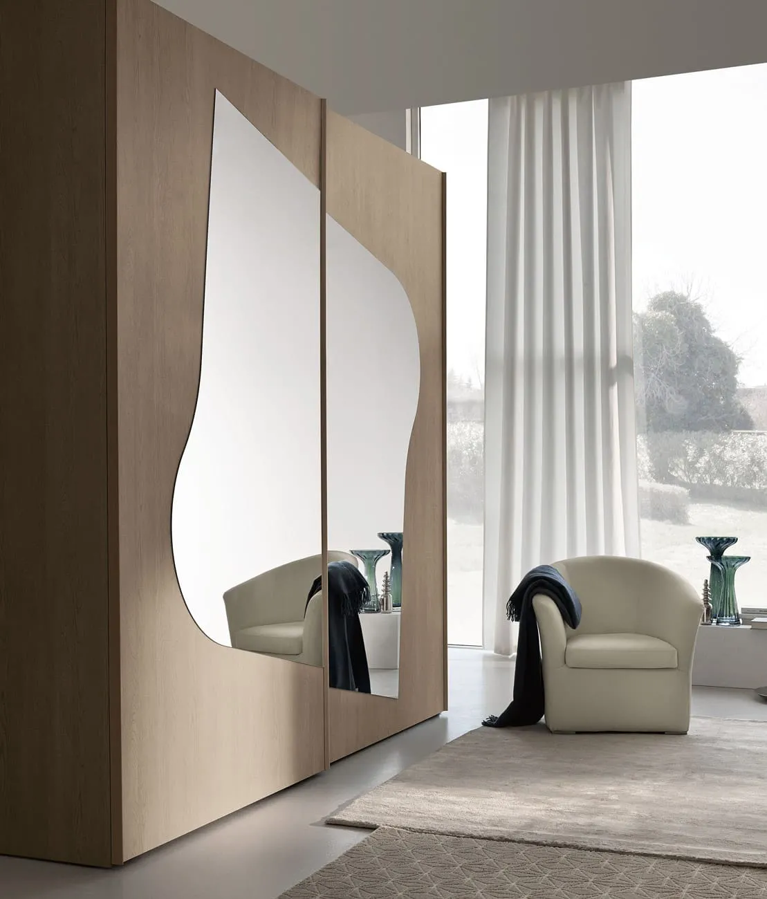 Armadio Cristal Adriatica in rovere con specchio sagomato