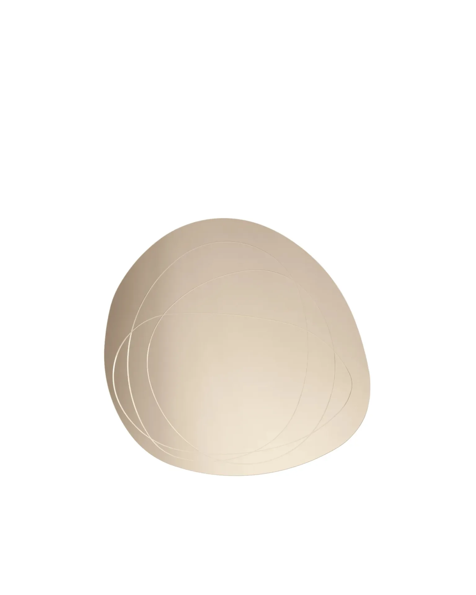 Specchio Inciso Connubia scontornato in finitura bronzo con le linee incise sulla superficie