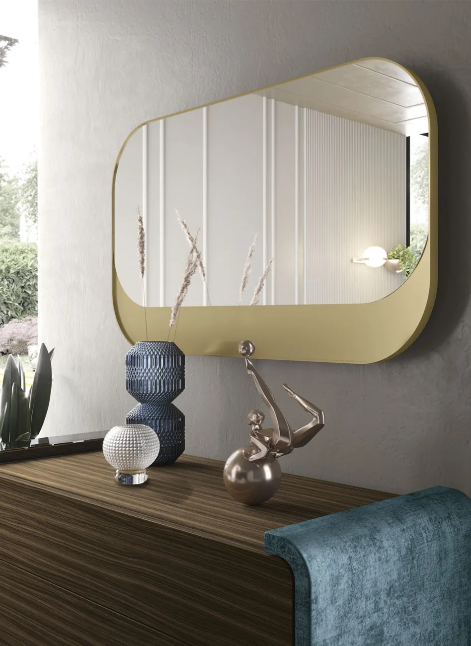 Specchiera Afrodite Adriatica verticale con bordo oro