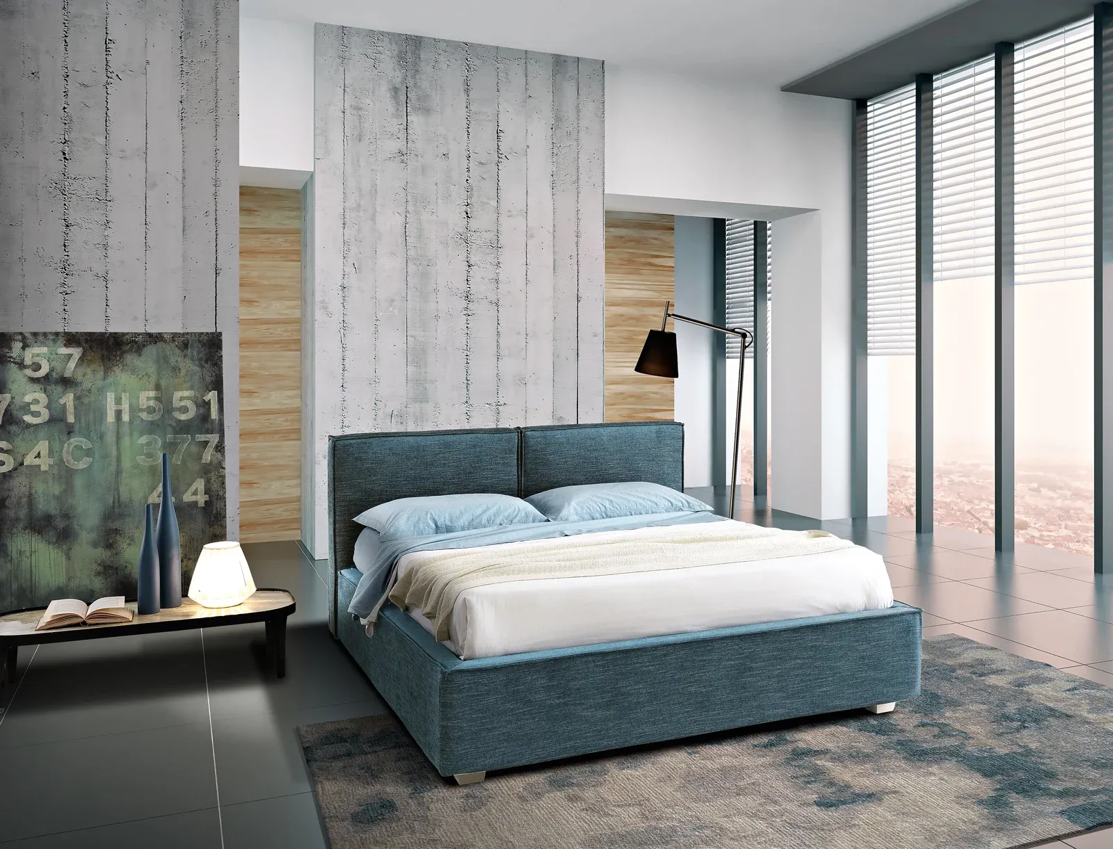 Letto imbottito Feel Artigiana Letti in una camera da letto arredata