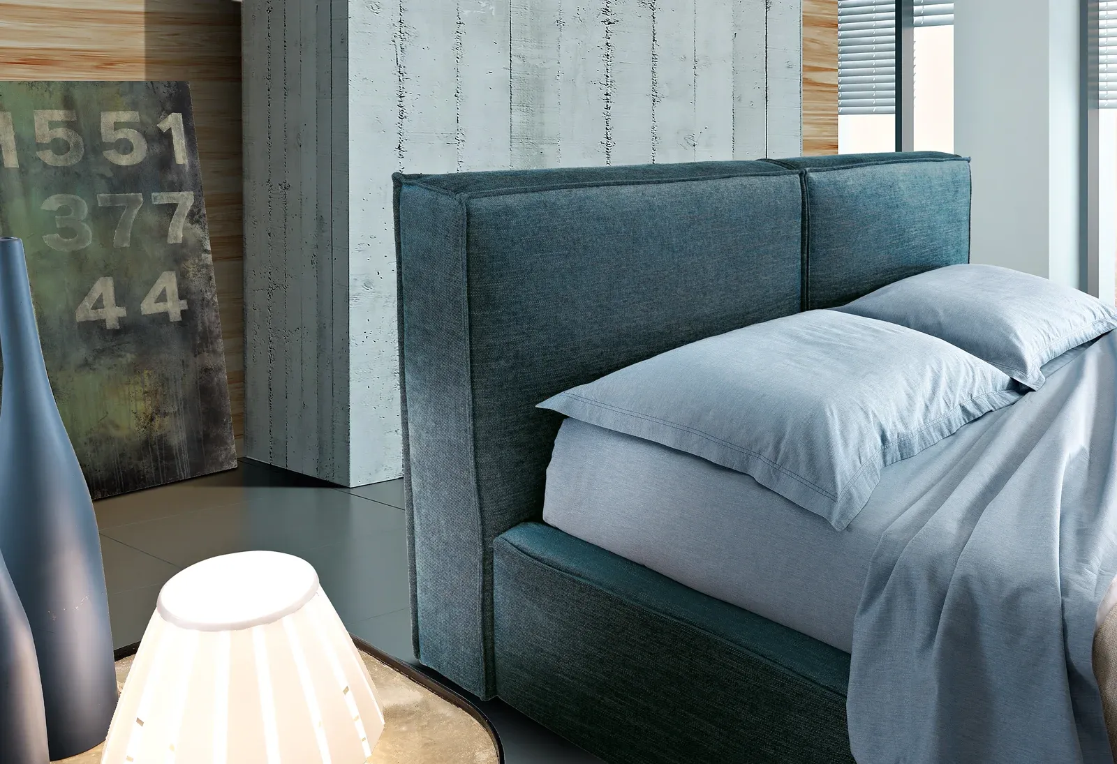 Letto imbottito Feel Artigiana Letti visto per intero in una seconda camera