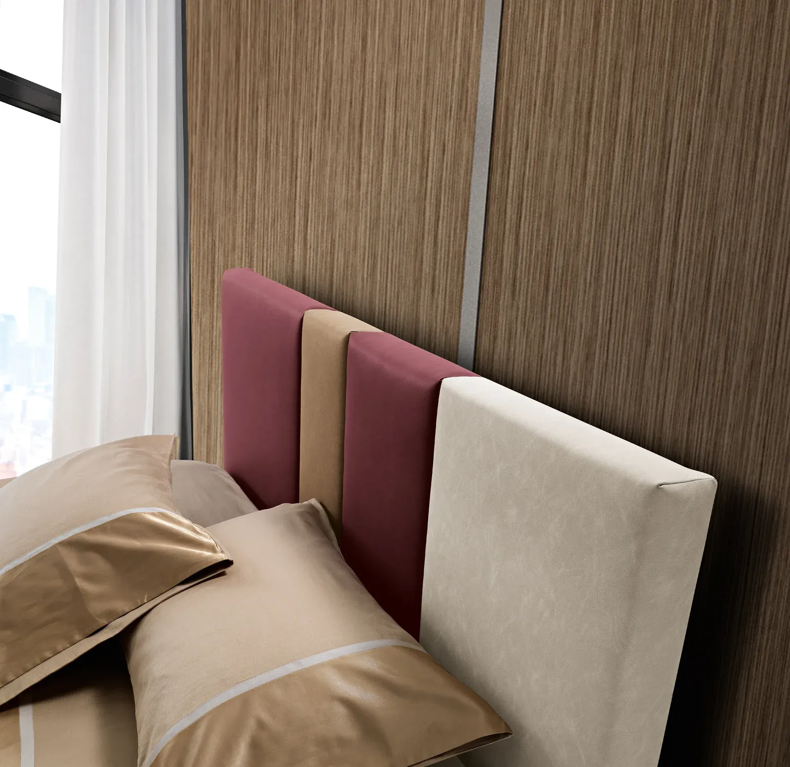 Altra ambientazione di Letto imbottito Kant Artigiana Letti, vista frontale