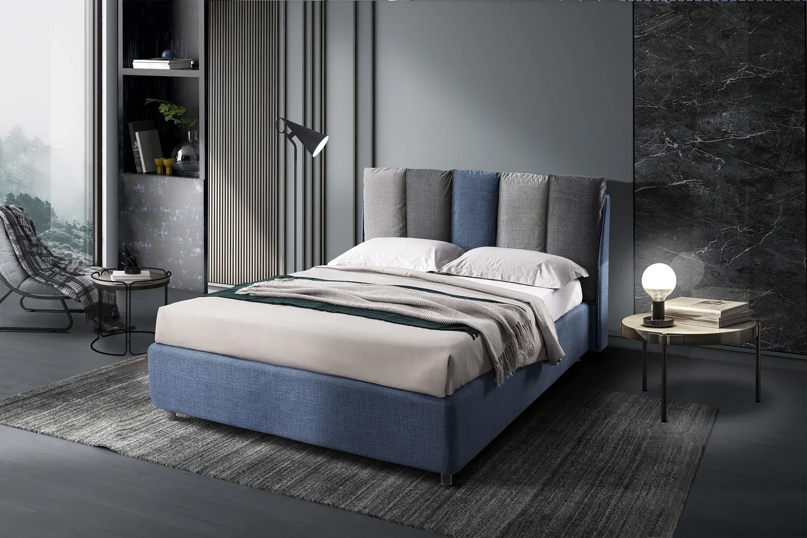 Letto imbottito Pillow Artigiana Letti in una camera da letto arredata