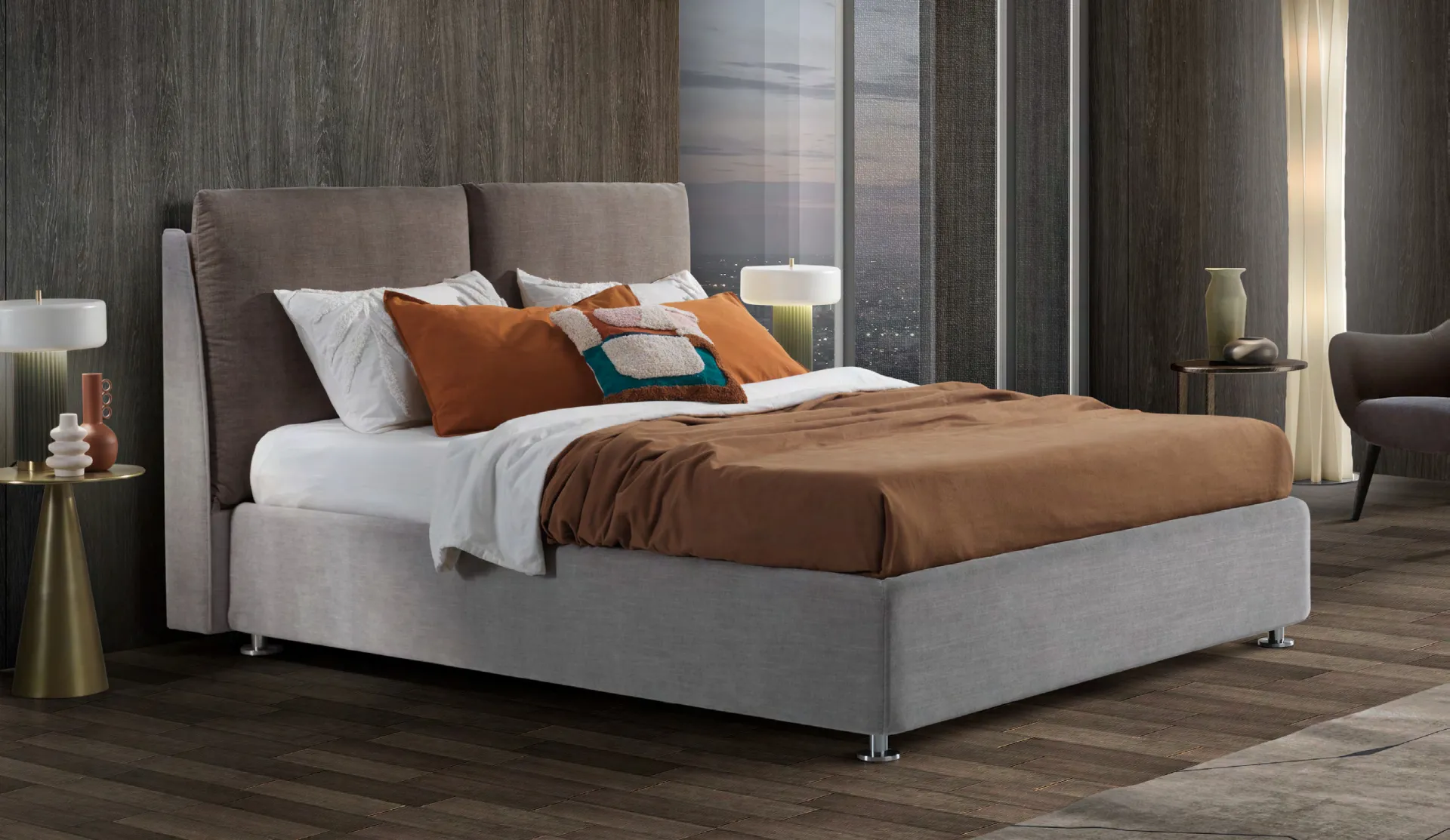 Letto imbottito Comfort Artigiana Letti in una camera da letto arredata