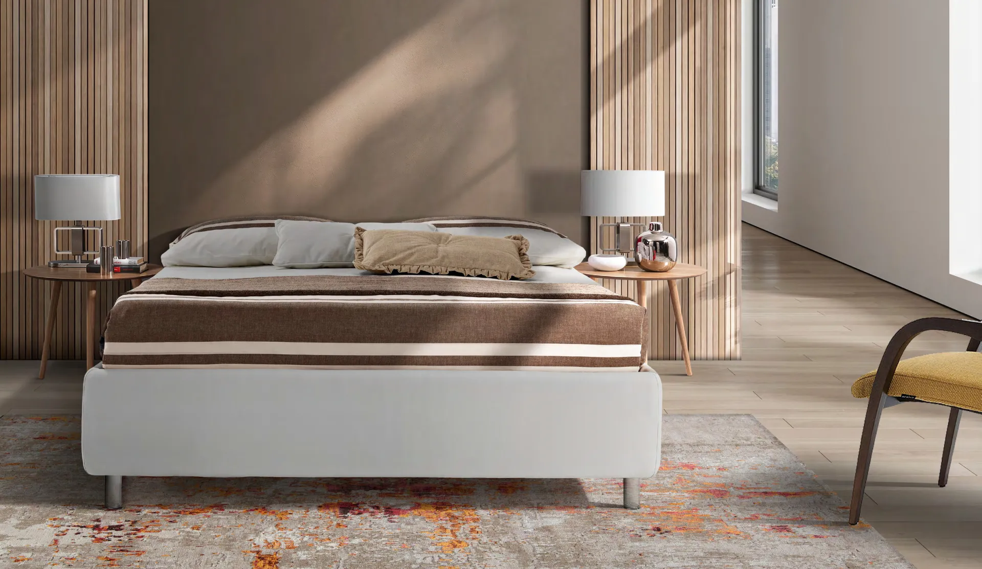 Letto sommier Flat Artigiana Letti in una camera da letto arredata