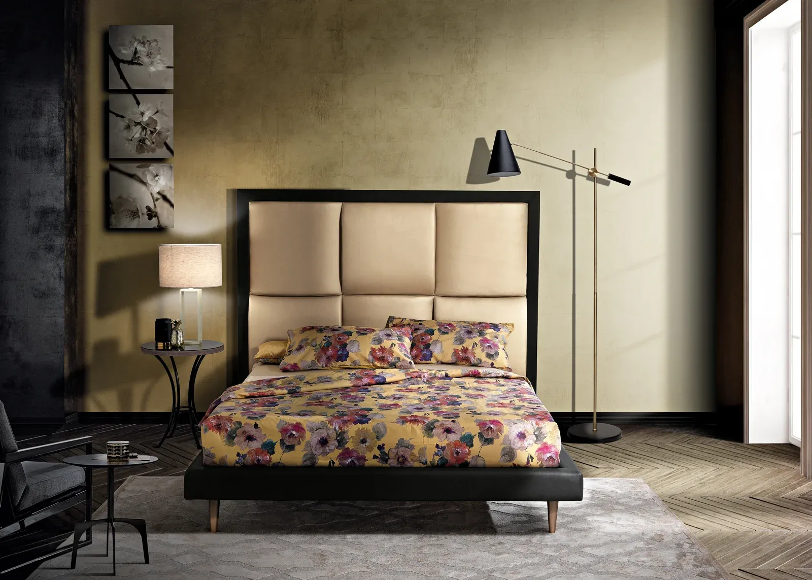 Letto imbottito Bild Artigiana Letti in una camera da letto arredata