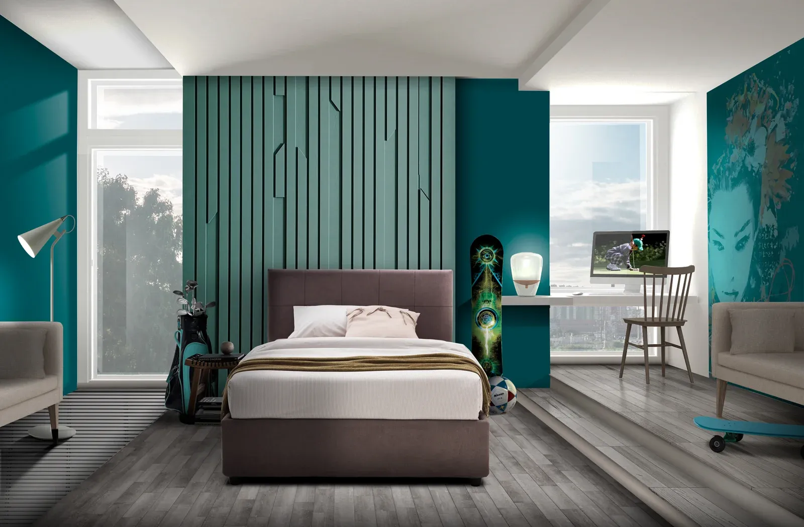 Altra ambientazione di Letto imbottito Elba Artigiana Letti, vista frontale