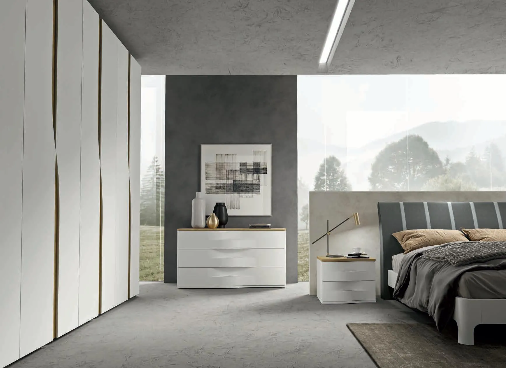 Comò Chester e letto Righe della camera Moderno 27 Artigianmobili