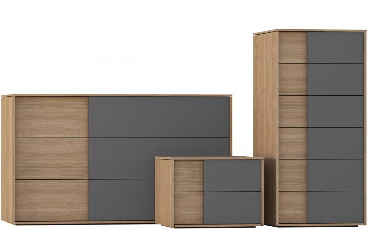 Gruppo letto Parigi Cinquanta3 in noce e lavagna, foto scontornata