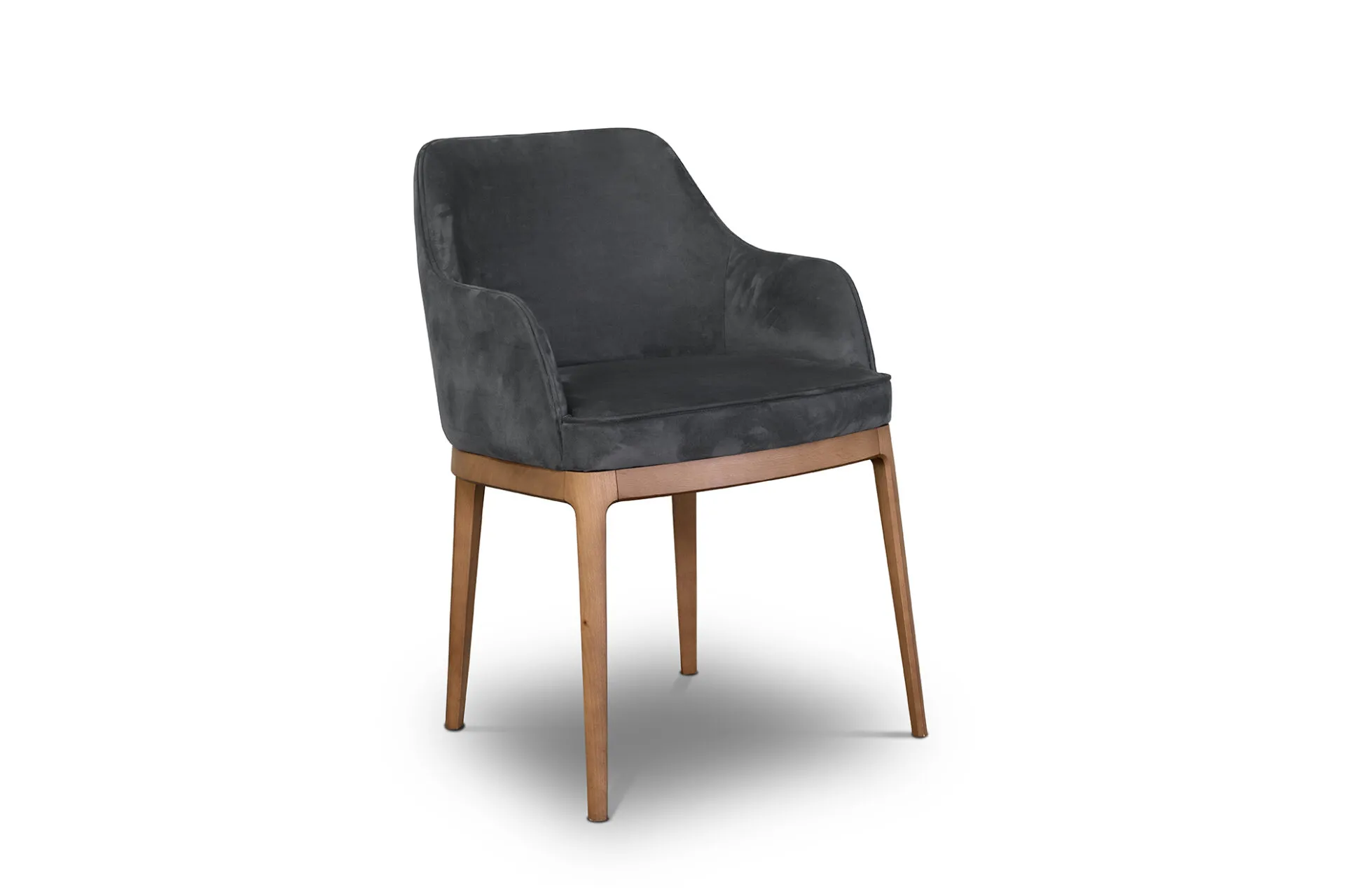 Poltroncina Tosato 50.47 in tessuto grigio con gambe in faggio