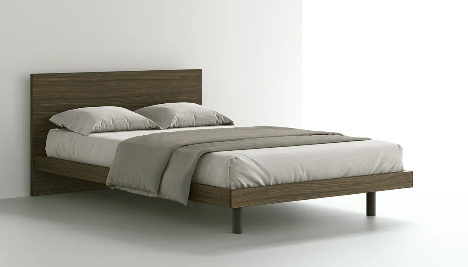 Letto Filo Dielle Modus in legno con testiera appoggiata a terra